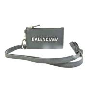 Pre-owned Leather wallets Balenciaga Vintage , Gray , Dames