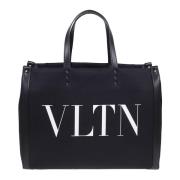 Canvas Tote Tas met Vltn Borduurwerk Valentino Garavani , Black , Here...