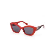 Rood Glans Grijs Zonnebril Guess , Red , Dames