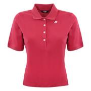 Katoenen Polo Shirt Slim Fit K-Way , Pink , Dames