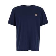 Fox Head Patch Crewneck T-shirt Maison Kitsuné , Blue , Heren