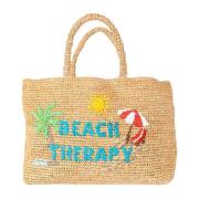 Raffia Beach Therapy Tas Beige MC2 Saint Barth , Beige , Dames