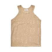 Crochet Cord Tank Top The Silted Company , Beige , Dames