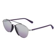 Paars Zilver Gespiegelde Zonnebril Ckj19306S-500 Calvin Klein , Purple...