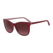 Rood Frame Bruine Lens Zonnebril Calvin Klein , Red , Dames