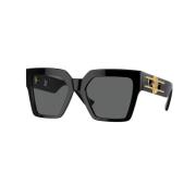 Stijlvolle zonnebril in zwart en grijs Versace , Black , Dames