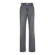 Hoge Taille Grijze Jeans Rechte Pijp Versace , Gray , Dames