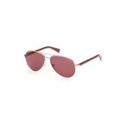 Stijlvolle zonnebril met bordeaux lenzen Guess , Brown , Unisex