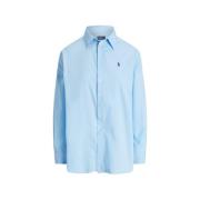 Casual katoenen overhemd Polo Ralph Lauren , Blue , Dames