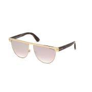 Stephanie Zonnebril Goud/Havana Spiegelglas Tom Ford , Yellow , Dames