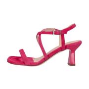 Fuchsia Pink Kitten Heel Sandal Mancil Unisa , Pink , Dames