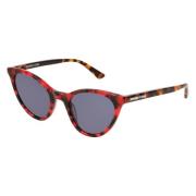 Blauwe Lens Havana/Rood Frame Zonnebril Alexander McQueen , Multicolor...