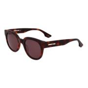 Blauwe Spiegel Zonnebril Havana Frame Alexander McQueen , Brown , Dame...