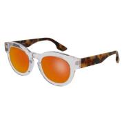 Transparant Havana Oranje Spiegel Zonnebril Alexander McQueen , Multic...