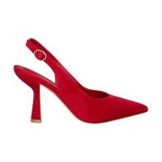 Leren High Heel Sandal Alma EN Pena , Red , Dames