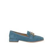 Vierkante Neus Leren Loafer Alma EN Pena , Blue , Dames