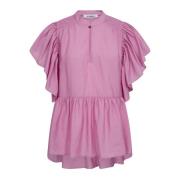 Frill Top met Mandarin Kraag Bubblegum Co'Couture , Pink , Dames