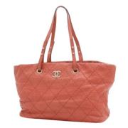 Pre-owned Leather totes Chanel Vintage , Pink , Dames