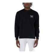 Slogan Crewneck Sweatshirt Drole de Monsieur , Black , Heren