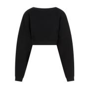 Zwarte Katoenen Sweatshirt met Uitgesneden Detail Saint Laurent , Blac...