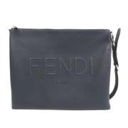 Pre-owned Leather shoulder-bags Fendi Vintage , Blue , Dames