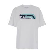 Flash Fox Tee Wit Maison Kitsuné , White , Dames