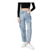 Blauwe Geruite Jeans Vrouwen Lente/Zomer Pepe Jeans , Blue , Dames