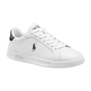 Leren Sneakers met Contrast Logo Detail Ralph Lauren , White , Heren