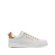 Witte Sneakers met Faux-Parel Versiering Dolce & Gabbana , White , Dam...