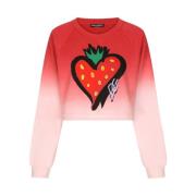 Aardbeienprint Sweatshirt met Lange Mouwen Dolce & Gabbana , Multicolo...