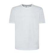 Klassiek Wit Ronde Hals T-Shirt met Knopen Sun68 , White , Heren