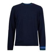 Blauwe Wolmix Crew-Neck Sweater Gallo , Blue , Heren