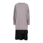 Contrast Multi-Layer Midi Jurk MM6 Maison Margiela , Gray , Dames