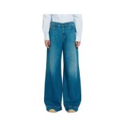Flare Denim Jeans met iconische details Max Mara Weekend , Blue , Dame...