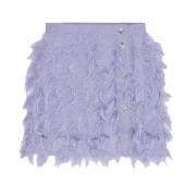 Fringed Mesh Rok Ganni , Purple , Dames