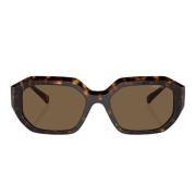 Moderne Onregelmatige Zonnebril met Bicolor Logo Vogue , Brown , Dames