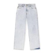 Acid Wash Cropped Jeans Ganni , Blue , Dames