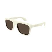 Wit Bruin Zonnebril Gg1570S 003 Gucci , White , Heren