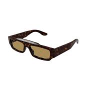 Stijlvolle Havana Gele Zonnebril Gucci , Brown , Unisex