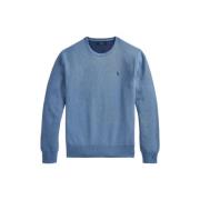 Honingraat Gebreide Ronde Hals Trui Polo Ralph Lauren , Blue , Heren