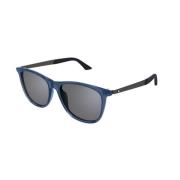 Blauw Zilveren Zonnebril Mb0330S 003 Montblanc , Blue , Heren