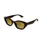 Havana Gold Zonnebril Gg1638S 002 Gucci , Brown , Dames