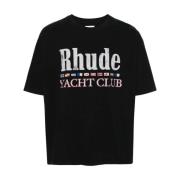 Zwarte Vlag Katoenen T-shirt Rhude , Black , Heren