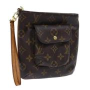 Pre-owned Canvas clutches Louis Vuitton Vintage , Brown , Dames