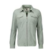 Lichtgroen Leren Overshirt met Rits Alter Ego , Green , Heren