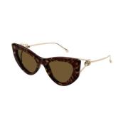 Bruin Havana Zonnebril Gg1565S 002 Gucci , Brown , Dames