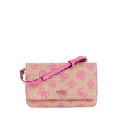 Loralee Crossbody Organizer Tas Beige Roze Guess , Pink , Dames