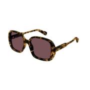 Stijlvolle Violet Lens Zonnebril in Havana Chloé , Brown , Unisex