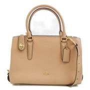 Pre-owned Leather handbags Coach Pre-owned , Beige , Dames