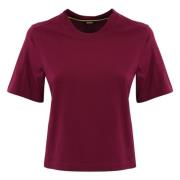 Katoenen Jersey T-shirt met Zijsplitten K-Way , Purple , Dames